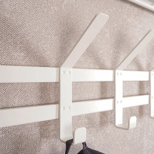 Вешалка настенная с полкой ЗМИ Торонто 21, 5 крючков, 67 x 27 x 27 см, белая фото