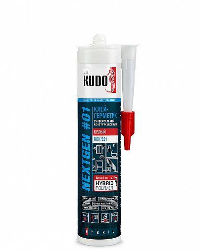 Клей-герметик Kudo Nextgen KBK 521, 280 мл, белый фото