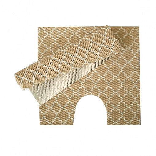 Набор ковриков для ванной и туалета Вилина V25BG, вспененный ПВХ, 50 x 52 + 50 x 85 см, 2 шт фото