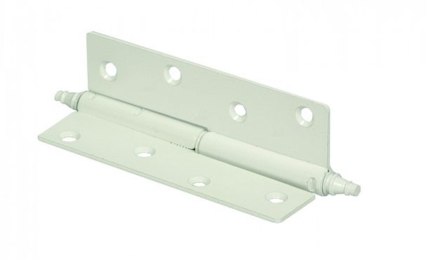 Петля накладная Домарт ПН-85, левая, с фигурным запятником, белая фото