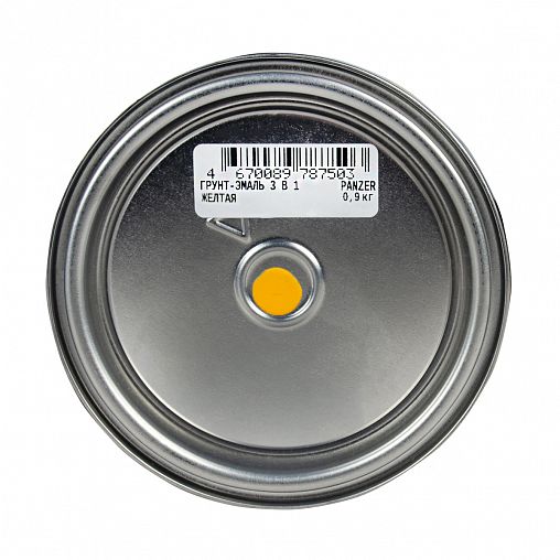 Грунт-эмаль по ржавчине Panzer, гладкая, полуглянцевая, 0,9 кг, желтая фото