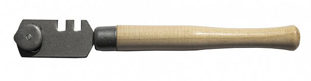 Стеклорез трехроликовый Домарт Master, деревянная ручка фото