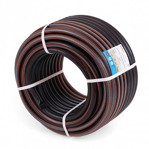 Шланг для полива армированный Жук Оптима, 3 слоя, 3/4", 50 м, черный фото