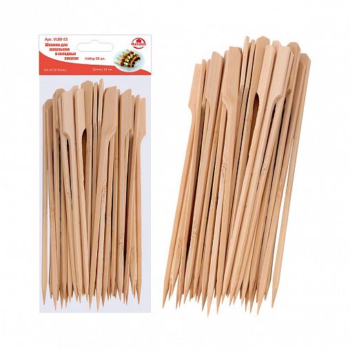 Шпажки для шашлыка, Мультидом, бамбук, 18 см, 50 шт фото