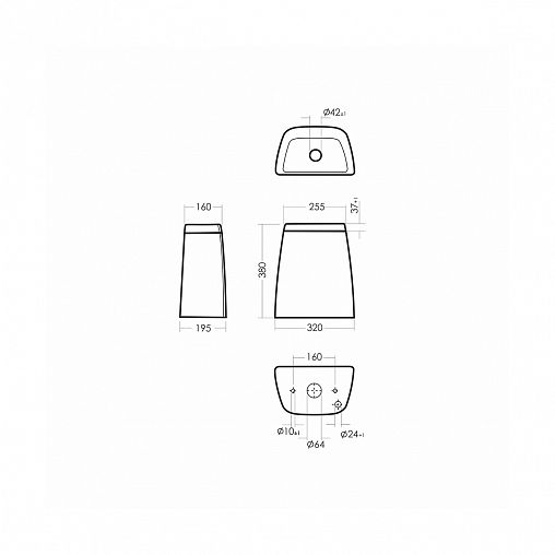 Унитаз напольный ободковый Sanita Кама Стандарт, 65 x 35 x 81 см, белый фото
