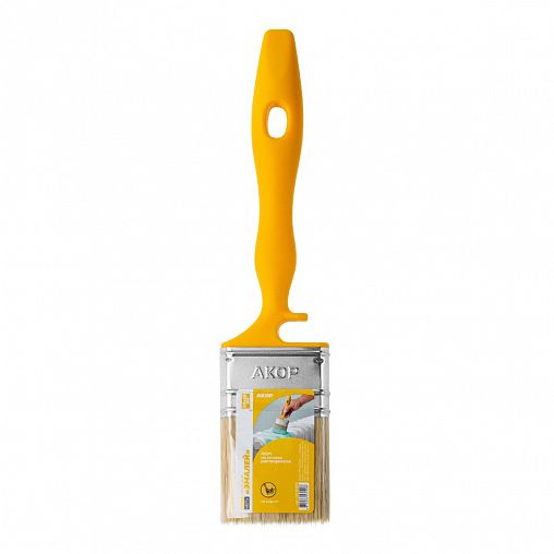 Кисть плоская для эмалей Акор Мастер, смешанная щетина, пластиковая ручка, 50 x 15 мм фото