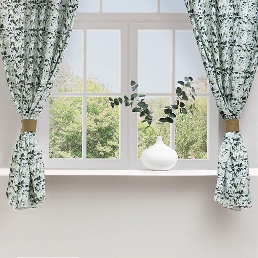 Шторы для кухни Доляна Apple flowers, с подхватами, 146 x 180 см, 2 шт фото