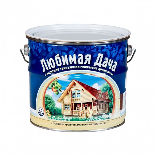 Защитно-декоративное покрытие для дерева Любимая дача, полуматовое, 2,7 л, белый фото