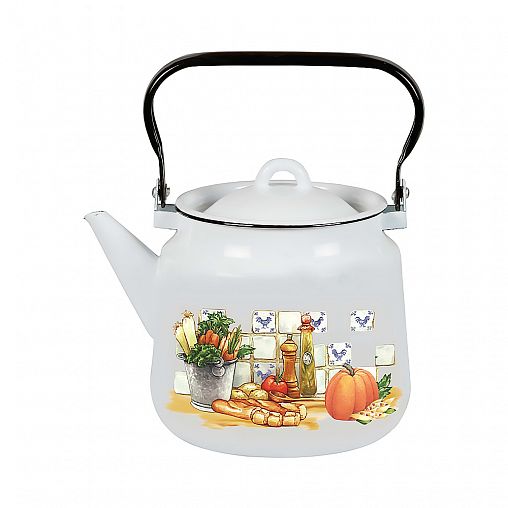 Чайник эмалированный СтальЭмаль, 3,5 л, с декором фото
