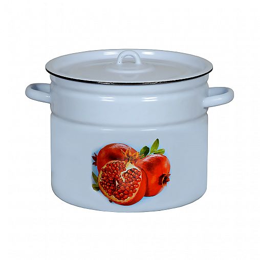 Кастрюля эмалированная СтальЭмаль с крышкой, 9 л, с декором фото