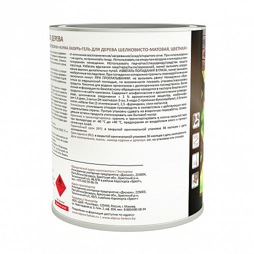 Защитная лазурь-гель для дерева Alpina, 0,75 л, тик фото