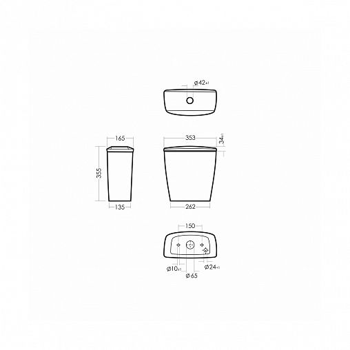 Унитаз напольный ободковый Sanita Эталон Стандарт, 61,5 x 36 x 79 см, белый фото