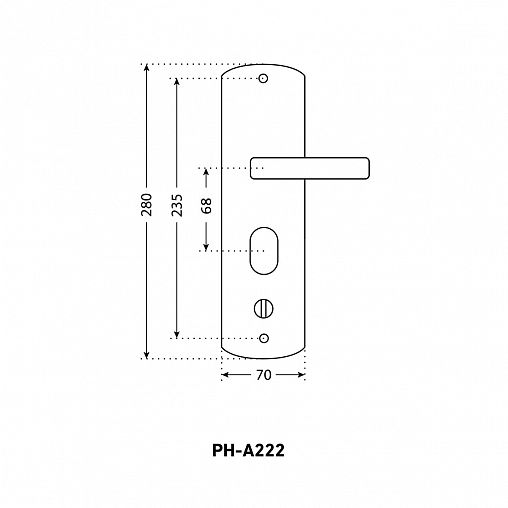Ручка дверная на планке Аллюр РН-А222-R, правая, матовый никель фото