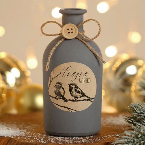 Ваза стеклянная Зимнее волшебство Сказка близко, 13,7 x 6,3 см фото