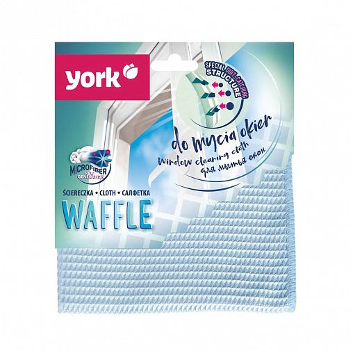 Салфетка для стекол вафельная York, микрофибра, 35 x 35 см фото