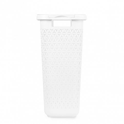 Корзина для белья Альтернатива Элемент, прямоугольная, 30 л, белая фото