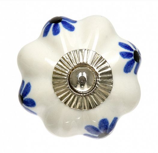 Ручка для мебели Blumen Haus Василек, керамическая, ручная роспись фото