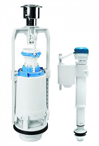 Арматура водосливная одноуровневая IDDIS F012400-0004, нижний подвод, круглая прокладка фото