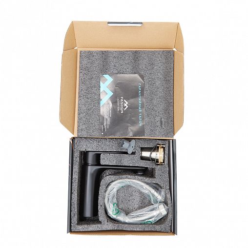 Смеситель для раковины с коротким изливом Fashun A1085-7, черный фото