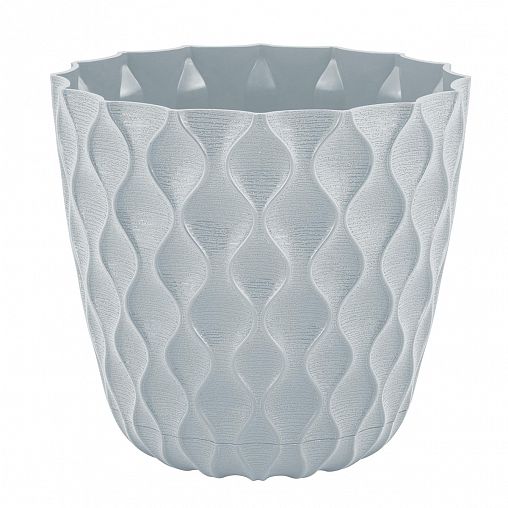 Горшок для цветов InGreen Wave, с поддоном, 1,4 л, утренний туман фото
