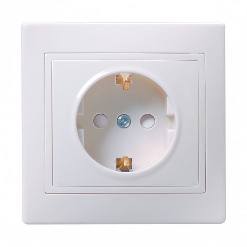 Розетка встраиваемая IEK Кварта, с з/ш, с заземлением, 16 А, 250 В, IP20, белая фото