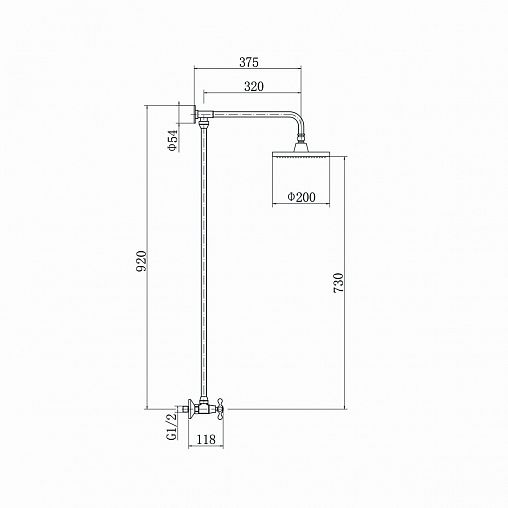 Душевая система с тропическим душем Fashun A2308, со смесителем, хром фото