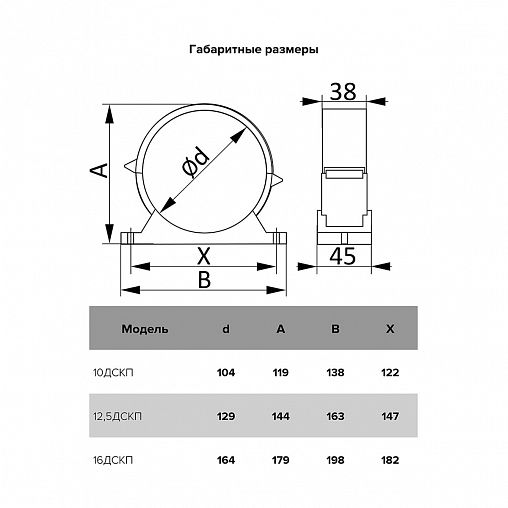Держатель-соединитель круглых воздуховодов Era 10ДСКП, пластик, с уплотнителем, D100 фото