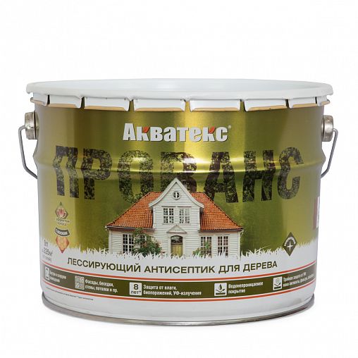 Антисептик для дерева Акватекс Прованс, лессирующий, полуматовый, 9 л, сосна фото