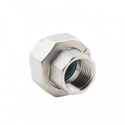 Муфта прямая (американка) латунная никелированная Alato, внутренняя-внутренняя резьба 1/2" фото