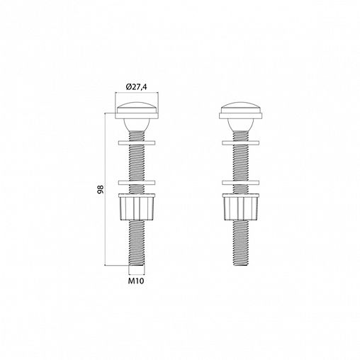 Крепление бачка к унитазу IDDIS, с гайкой М10 «барашек», 2 шт фото