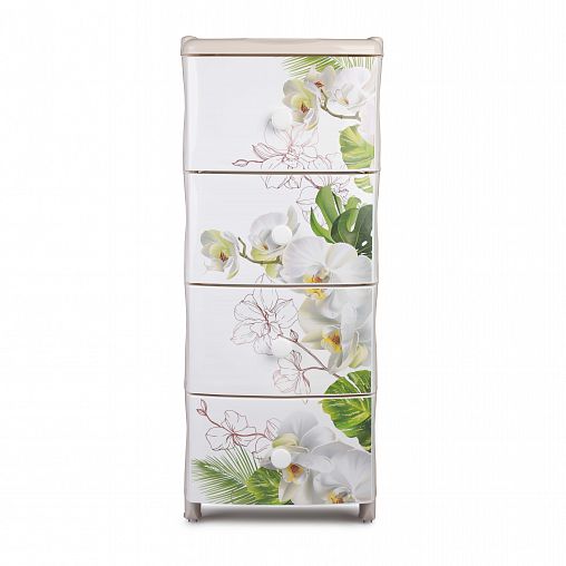 Комод четырехсекционный Альтернатива, 39,5 x 50 x 98 см, орхидея фото