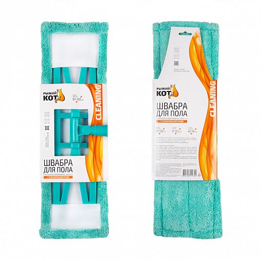 Швабра для пола Рыжий кот MopM3-Eco, насадка из микрофибры фото