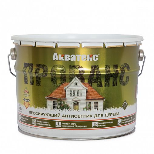 Антисептик для дерева Акватекс Прованс, лессирующий, полуматовый, 9 л, тик фото