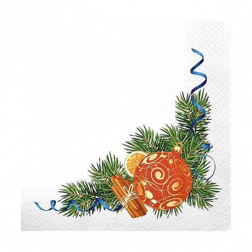 Салфетки бумажные сервировочные Лилия Пряный декор, с рисунком, двухслойные, 20 шт фото