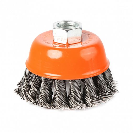 Щетка для УШМ Patriot, чашка, 125 мм, M14, витая проволока фото