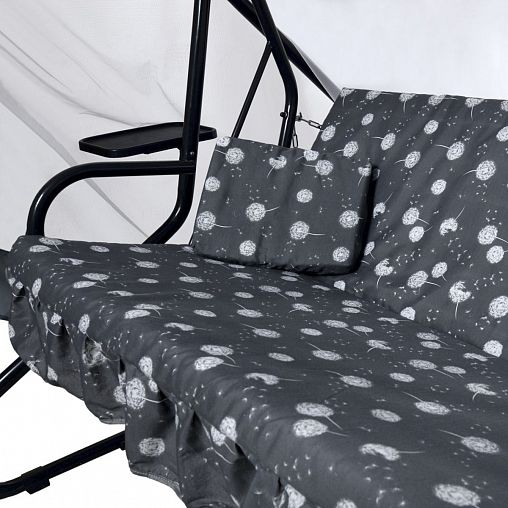 Качели садовые Olsa Люкс 2, трехместные, 214 x 154,3 x 160 см, каркас серый фото