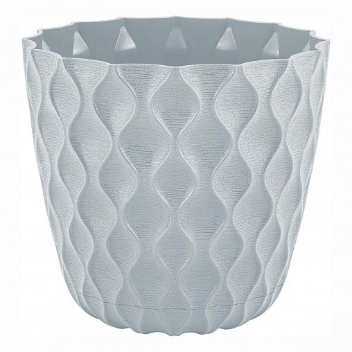 Горшок для цветов InGreen Wave, с поддоном, 0,65 л, утренний туман фото