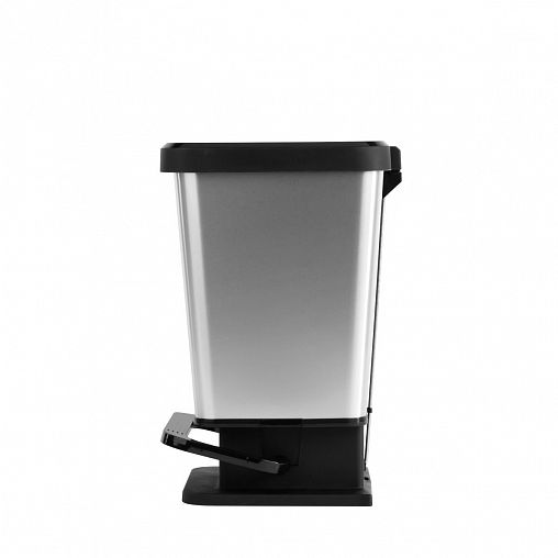 Контейнер для мусора с педалью Альтернатива Металл, 20 л, серебристый металлик фото