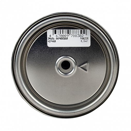 Эмаль акриловая Panzer, полуглянцевая, 0,9 кг, черная фото