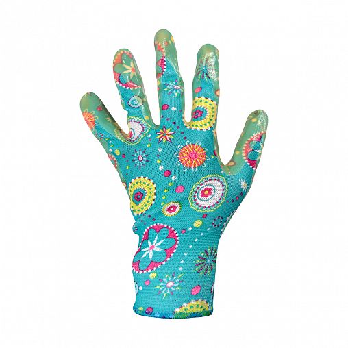 Перчатки садовые Park, с нитрилом, размер L, голубые фото