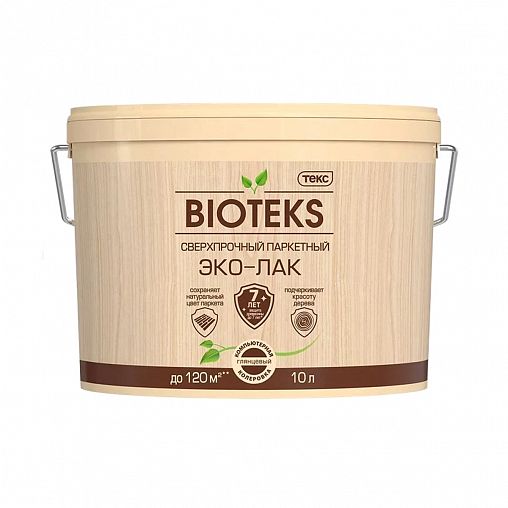 Лак паркетный сверхпрочный Bioteks Эко-лак, глянцевый, 10 л фото