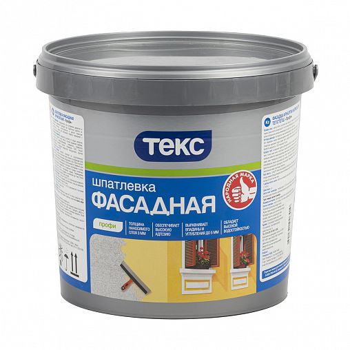 Шпатлевка фасадная Текс Профи, белая, 5 кг фото