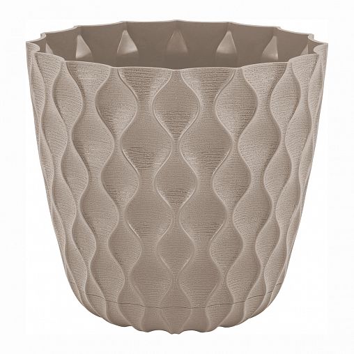 Горшок для цветов InGreen Wave, с поддоном, 1,4 л, французский платан фото