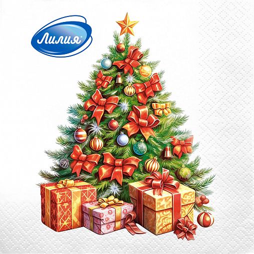 Салфетки бумажные сервировочные Лилия Краса, двухслойные, 20 шт фото