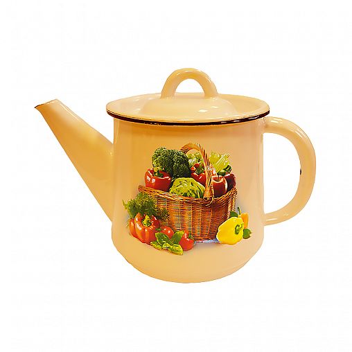 Чайник эмалированный СтальЭмаль, 1 л, с декором фото