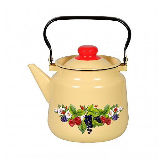 Чайник эмалированный СтальЭмаль, 3,5 л, с декором фото
