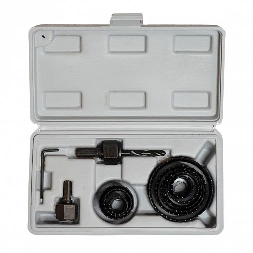 Набор кольцевых наборных пил по дереву Кедр, 19-64 мм, 11 предметов в кейсе фото