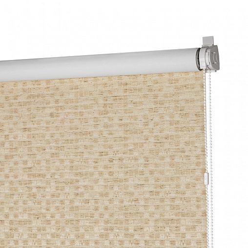 Рулонная штора Decofest Баунти, соломенный, блэкаут, миниролл, 80 x 160 см фото