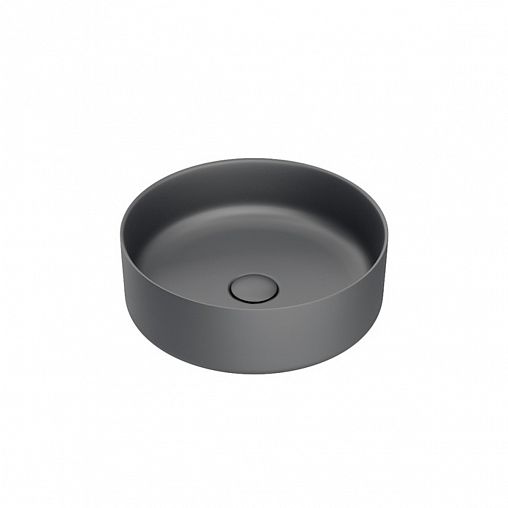 Раковина накладная Iddis Ray, d 35,5 x 12 см, серая матовая фото
