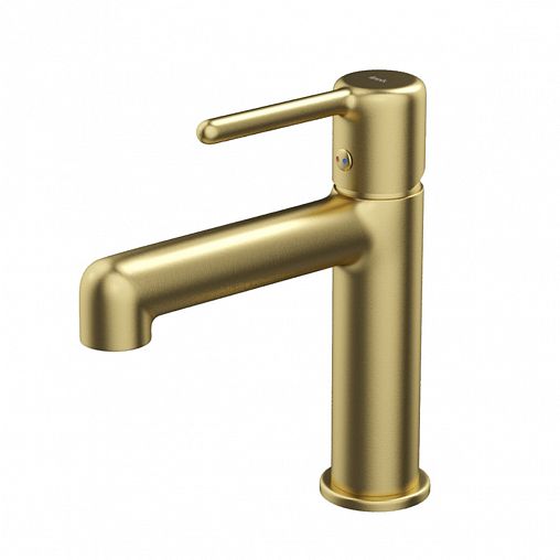 Смеситель для раковины с коротким изливом IDDIS Aiger, золото матовое фото